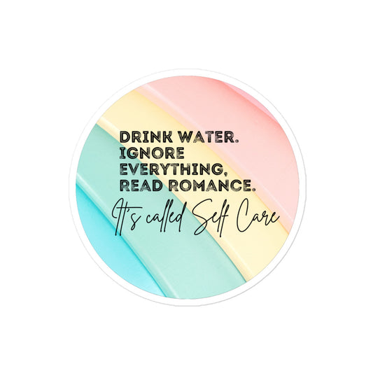 Drink Water Read Romance Rainbow Sticker